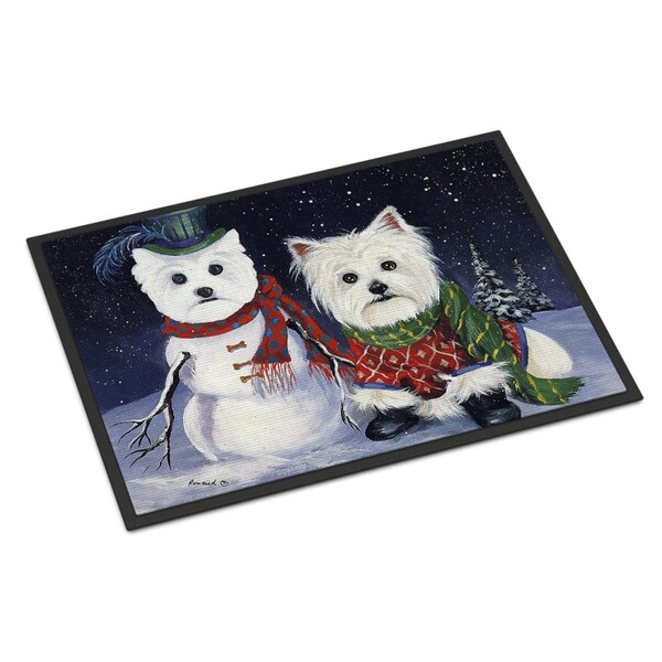 Carolines Treasures 24 x 36 in. Westie Christmas Self Portrait Indoor or Outdoor Mat PPP3286JMAT - main